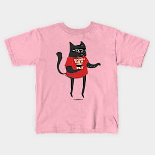 Noodle lover cat Kids T-Shirt